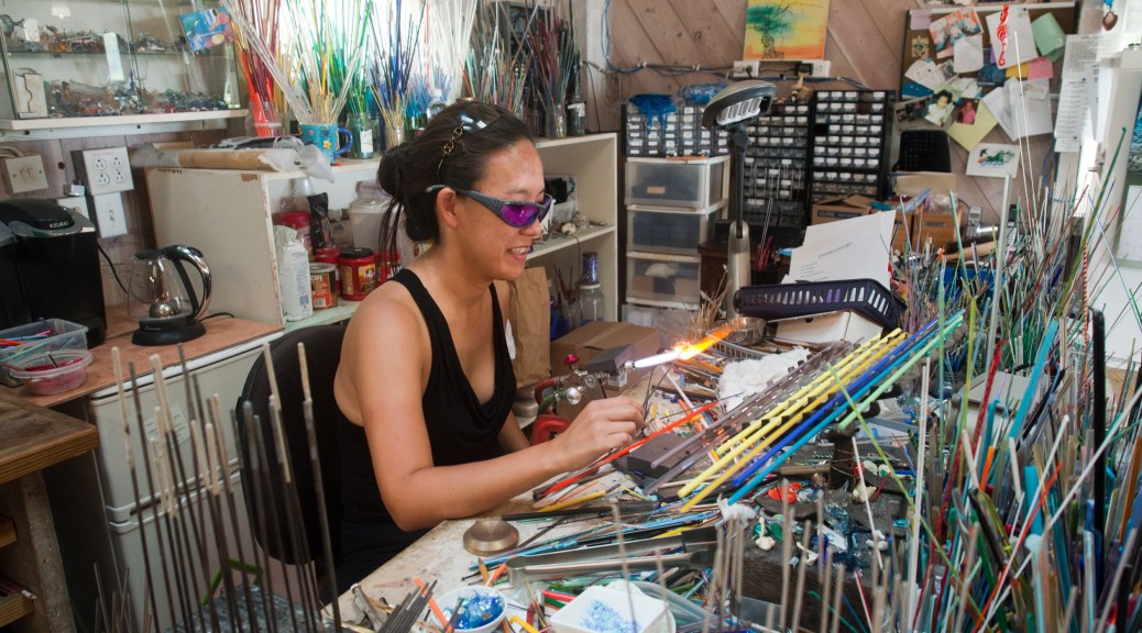 Vivien's first bead making session!