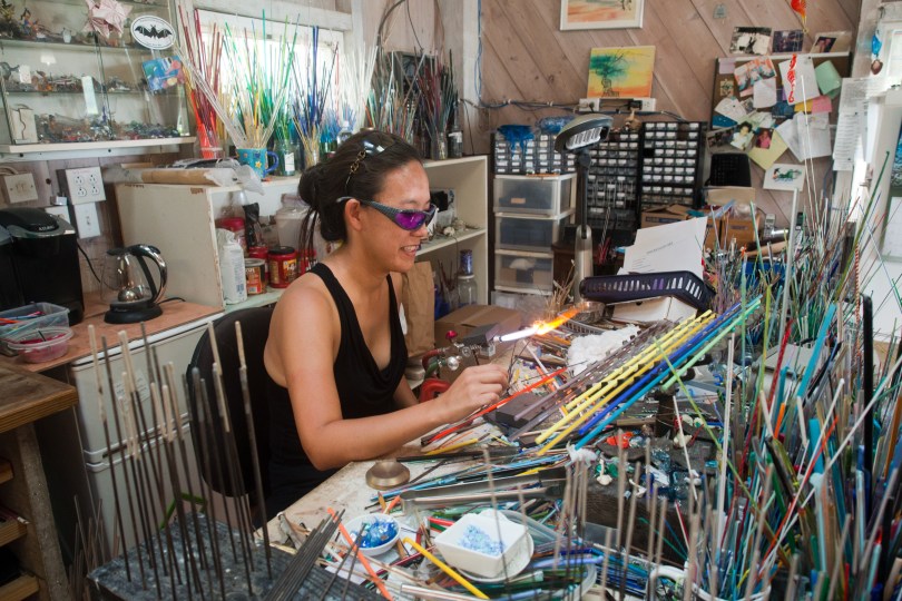 Vivien's first bead making session!