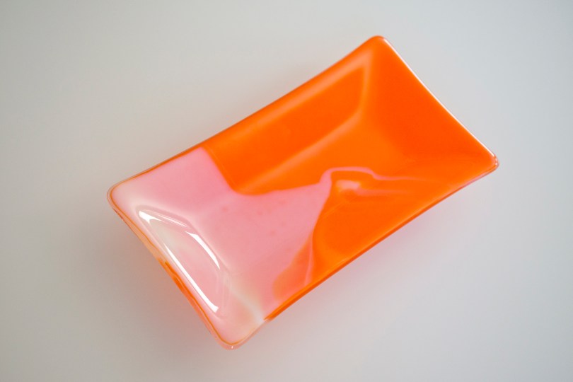 Orange rectangular plate