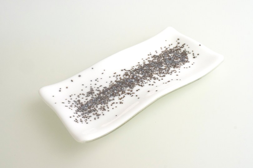 4x8" sushi dish with pebbled design