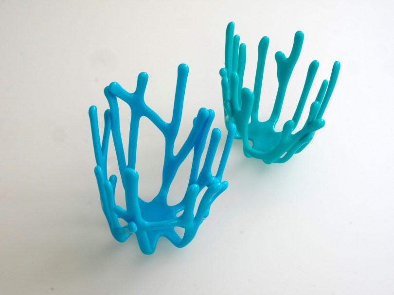 Aqua coral vases/candle holders