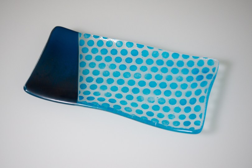 Steel blue polka dots