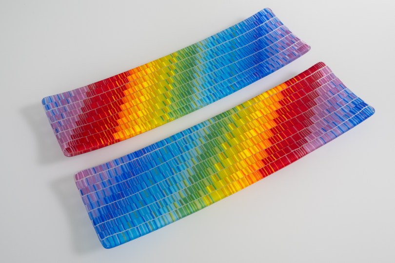 4x13" rainbow tapestry platters