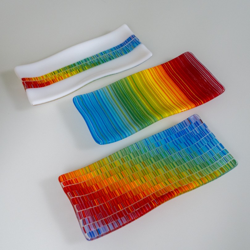 4x9 rainbow tapestry plates